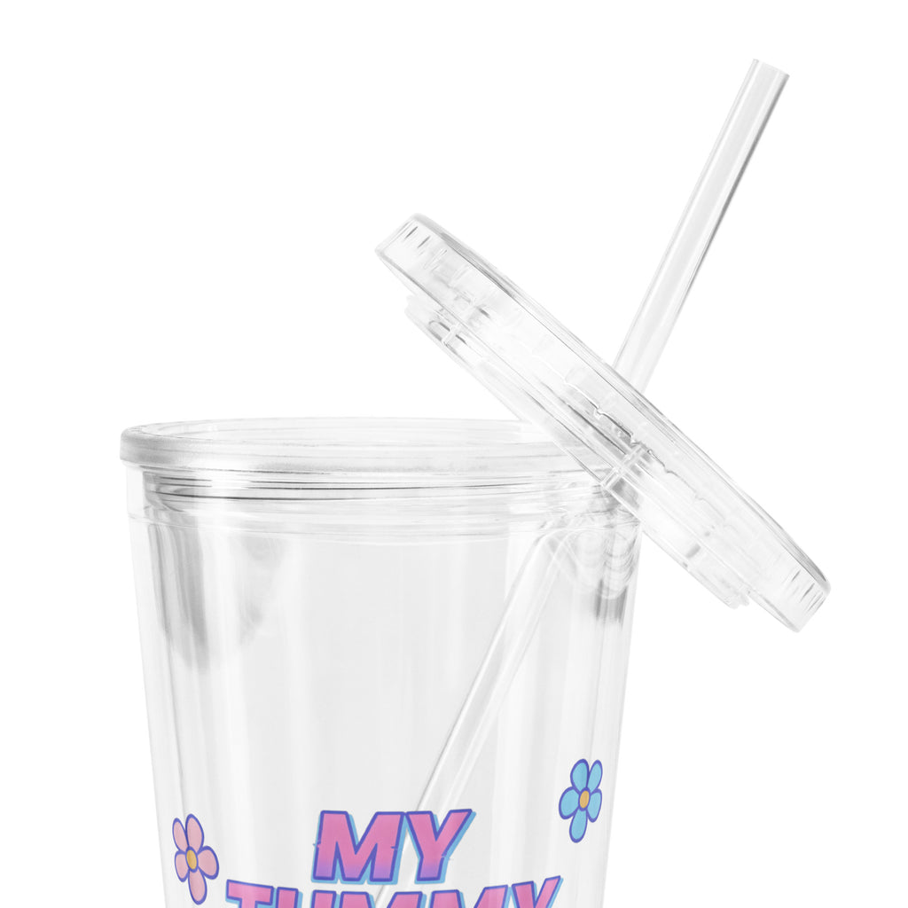 Human Static Co. My Tummy Hurty Tumbler – Cute Pastel Quote Cup (Kawaii Aesthetic Drinkware)
