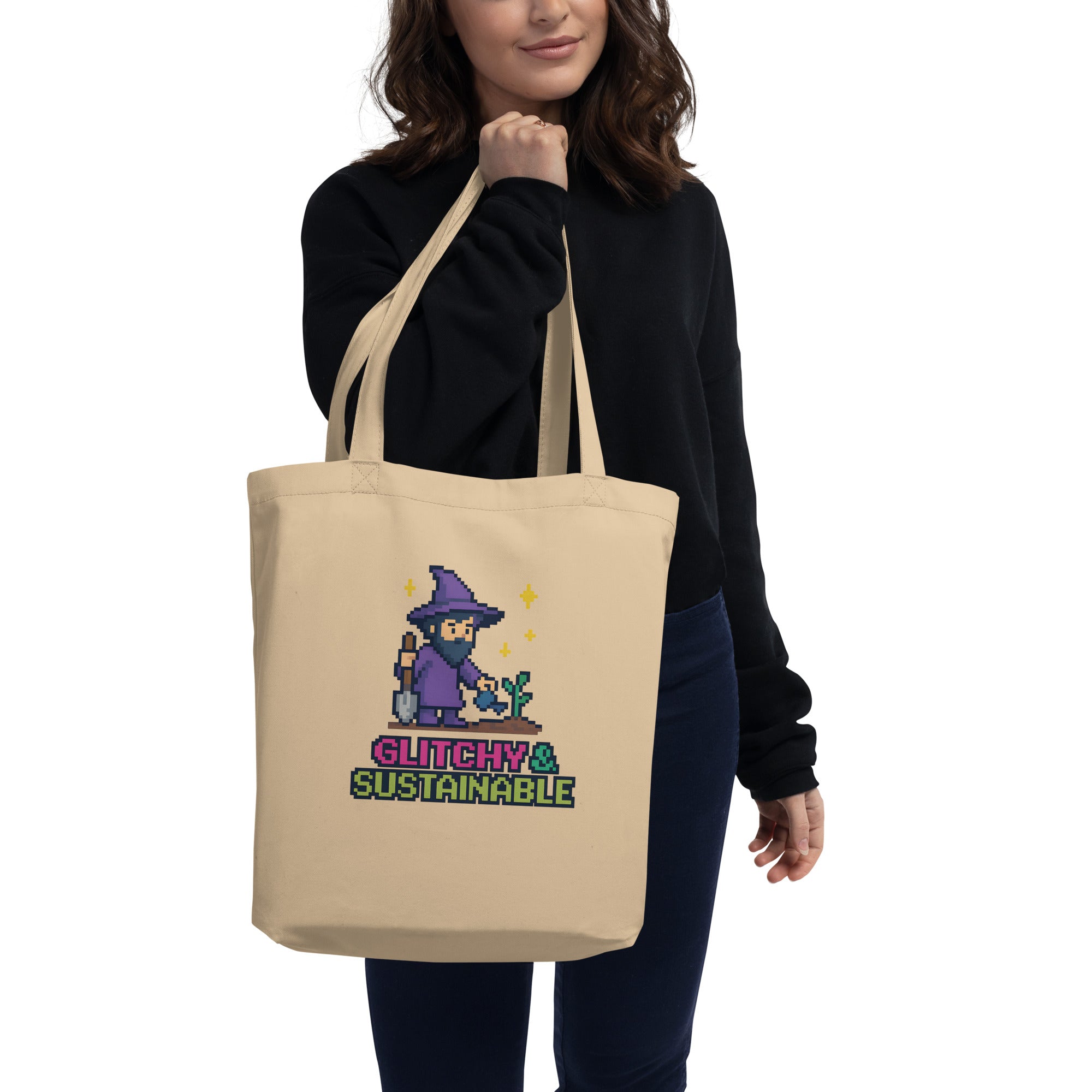 Human Static Co. Glitchy & Sustainable Wizard Eco Tote Bag